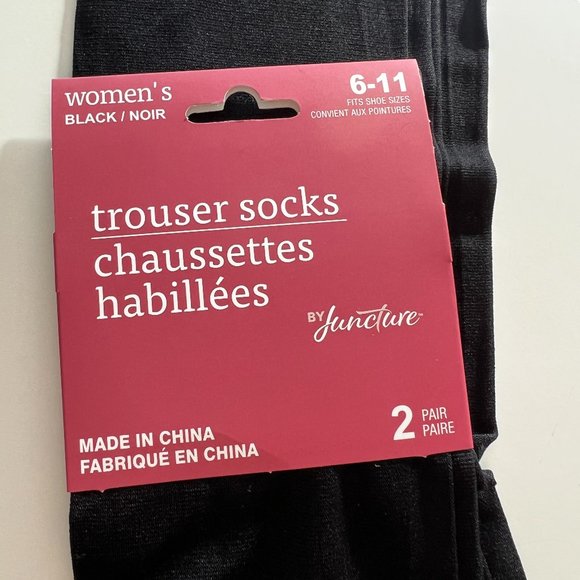 JUNCTURE Women's 6 Pair Black Trouser Socks Size 6-11 Shoe - Picture 2 of 5